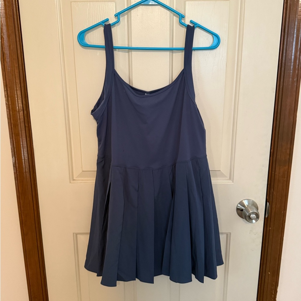 Athletic Skort Dress with Pockets – Navy, Size XL